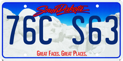 SD license plate 76CS63