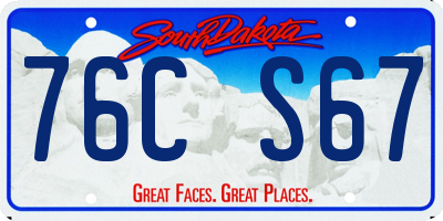 SD license plate 76CS67