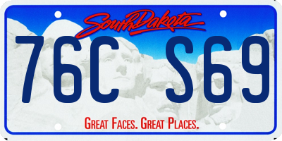 SD license plate 76CS69