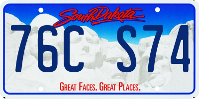 SD license plate 76CS74