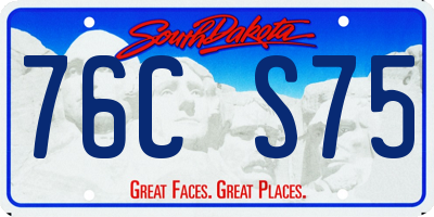 SD license plate 76CS75