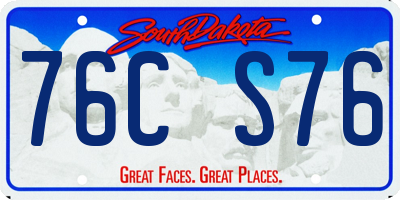 SD license plate 76CS76