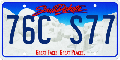 SD license plate 76CS77