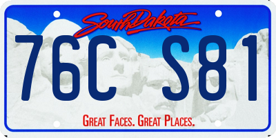 SD license plate 76CS81