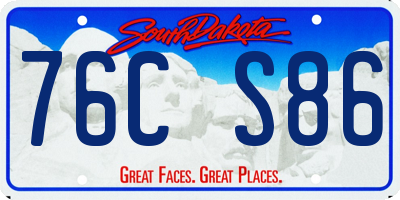 SD license plate 76CS86