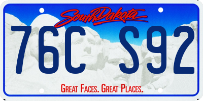 SD license plate 76CS92