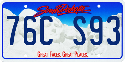 SD license plate 76CS93