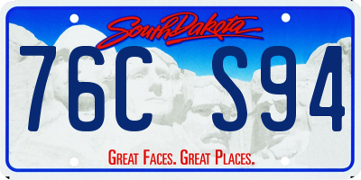SD license plate 76CS94