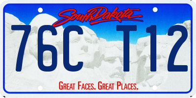 SD license plate 76CT12