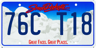 SD license plate 76CT18
