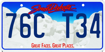 SD license plate 76CT34