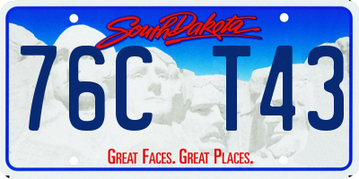 SD license plate 76CT43