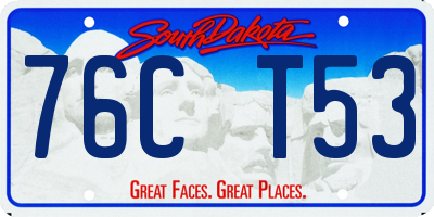 SD license plate 76CT53