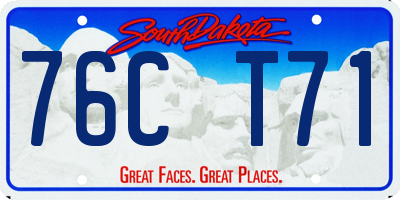 SD license plate 76CT71