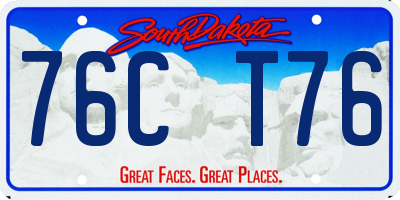SD license plate 76CT76
