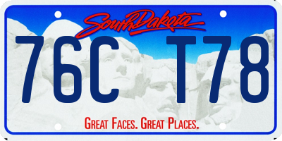 SD license plate 76CT78