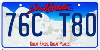 SD license plate 76CT80