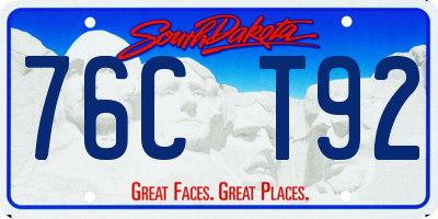 SD license plate 76CT92