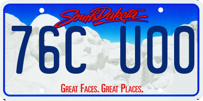 SD license plate 76CU00