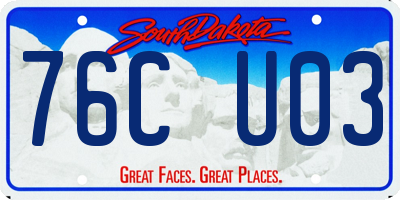 SD license plate 76CU03