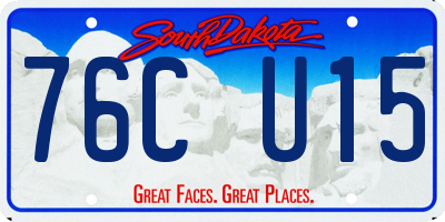 SD license plate 76CU15