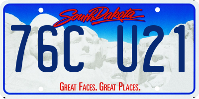 SD license plate 76CU21