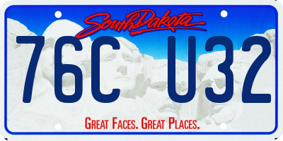SD license plate 76CU32