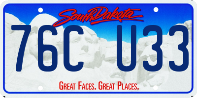 SD license plate 76CU33