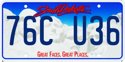 SD license plate 76CU36