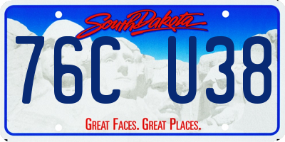 SD license plate 76CU38