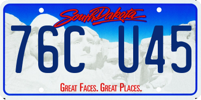 SD license plate 76CU45