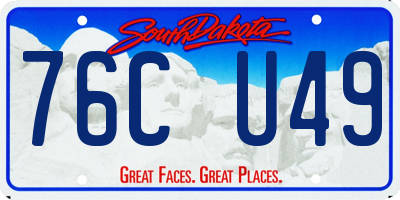 SD license plate 76CU49