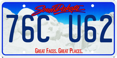 SD license plate 76CU62