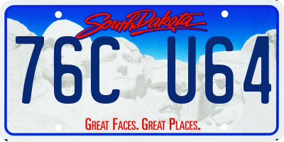 SD license plate 76CU64