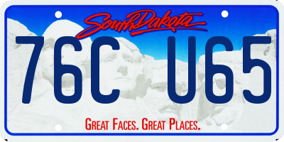 SD license plate 76CU65