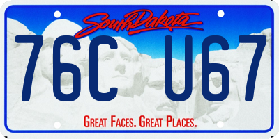 SD license plate 76CU67