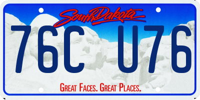 SD license plate 76CU76