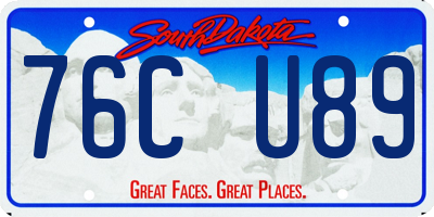 SD license plate 76CU89