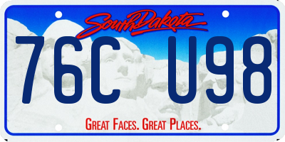 SD license plate 76CU98