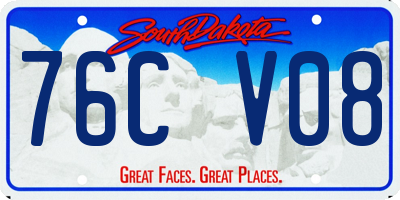SD license plate 76CV08