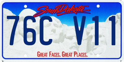SD license plate 76CV11