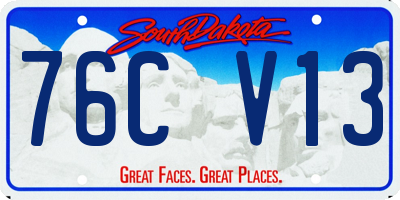 SD license plate 76CV13