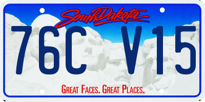 SD license plate 76CV15