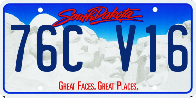 SD license plate 76CV16
