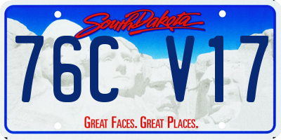 SD license plate 76CV17