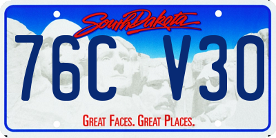 SD license plate 76CV30