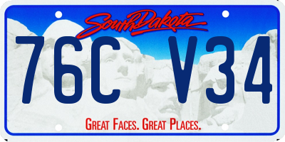SD license plate 76CV34