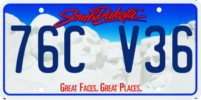 SD license plate 76CV36