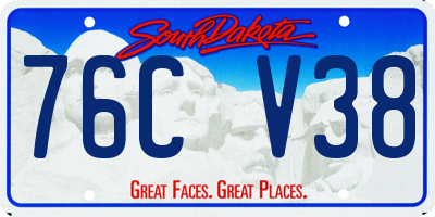 SD license plate 76CV38