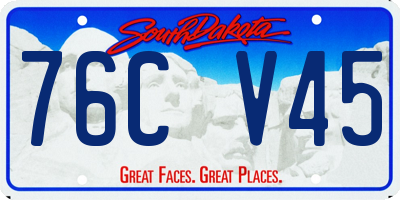 SD license plate 76CV45